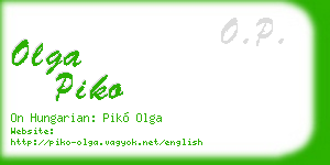 olga piko business card